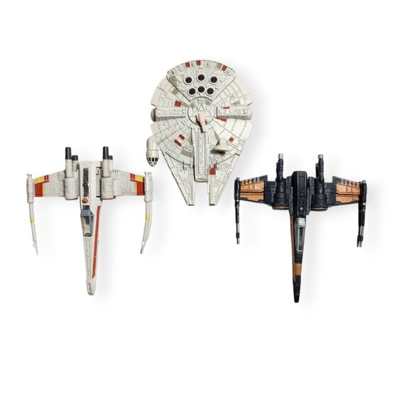Star Wars X-Fighters And Millennium Falcon Diecast 3" Vehicles Loose Pre-owned - Picture 1 of 11